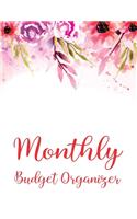 Monthly Budget Organizer: Finance Monthly & Weekly Budget Planner Expense Tracker Bill Organizer Journal Notebook, Budget Planning. Watercolor Pink Rose Floral Cover