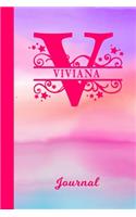 Viviana Journal: Personalized Custom First Name Personal Writing Diary - Cute Pink & Purple Watercolor Effect Cover - Daily Journaling for Journalists & Writers for 