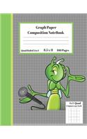 Graph Composition Notebook 4 Squares per inch 4x4 Quad Ruled 4 to 1 / 8.5 x 11 100 Sheets: Cute Funny Singing Cricket Gift Notepad/Grid Squared Paper Back To School Gift Notebook For Math Teens Science Adults Students Programmers note taki