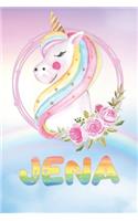 Jena: Jena's Unicorn Personal Custom Named Diary Planner Calendar Notebook Journal 6x9 Personalized Customized Gift For Someone Who's Surname is Jena Or F