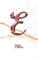 Ellis: Sketchbook - Blank Imaginative Sketch Book Paper - Letter E Rose Gold White Marble Pink Effect Cover - Teach & Practice Drawing for Experienced & As