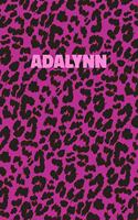 Adalynn Notebook: Personalized Pink Leopard Print Notebook (Animal Skin Pattern). College Ruled (Lined) Journal for Notes, Diary, Journaling. Wild Cat Theme Design wi