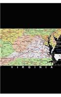 A Map of the State of Virginia Journal: Take Notes, Write Down Memories in this 150 Page Lined Journal