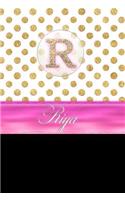 Riya: Personalized Lined Journal Diary Notebook 150 Pages, 6 X 9 (15.24 X 22.86 CM), Durable Soft Cover