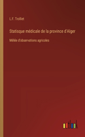 Statisque médicale de la province d'Alger