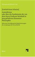 Aenesidemus oder über die Fundamente der von Herrn Professor Reinhold in Jena gelieferten Elementar-Philosophie