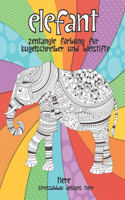 Zentangle Färbung für Kugelschreiber und Bleistifte - Stressabbau Designs Tiere - Tiere - Elefant