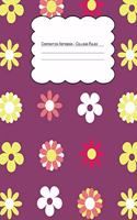 Composition Notebook College Ruled: Hippie Floral Purple Vertical