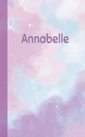 Annabelle: Personalized Composition Notebook - College Ruled (Lined) Exercise Book for School Notes, Assignments, Homework, Essay Writing. Pink Blue Purple Cov