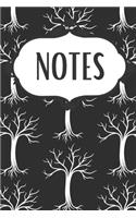 Spooky Trees Portable Notebook: Wide-Ruled Lined Paper