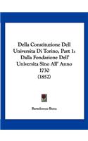 Della Constituzione Dell Universita Di Torino, Part 1