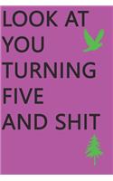 Look at You Turning Five and Shit Notebook Birthday Gift: Lined Notebook/ Journal Gifts,120 pages, 6×9, Soft Cover, Matte Finish