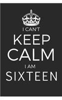 I Can't Keep Calm I Am Sixteen: Blank Lined Journal, Notebook, Planner Awesome Happy 16th Birthday 16 Years Old Gift For Boys And Girls
