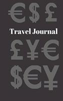 Travel Journal (Diary, Notebook): Black and Grey Foreign Currency Inspired Travel Journal, Notebook and Diary. 6"x9" 120 Lined Pages.