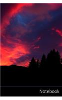 Notebook: Couche Du Soleil, Nature, Montagnes, Paysage Carnet / Journal / Livre d'écriture / Calepin / Agenda / Notes - 6 x 9 pouces (15,24 x 22,86 cm), 150 p