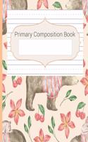 Primary Composition Book: Story Space & Dotted Mid-Line Notebook, Blank Handwriting & Sketch Notebook, Draw & Write Notebook, For Primary, Kindergarten, K-3rd