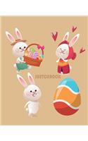Sketchbook: Bunny easter egg: 120 pages of 8" x 10" Blank Paper for Drawing, Doodling or Sketching (Sketchbooks)