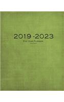 2019-2023 Dark Green Five Year Planner: 60 Months Planner and Calendar, Monthly Calendar Planner, Agenda Planner and Schedule Organizer, Journal Planner and Logbook, Appointment Notebook, 