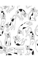 Notebook: Cat on white cover and Lined pages, Extra large (8.5 x 11) inches, 110 pages, White paper(4 Cat on White Notebook)