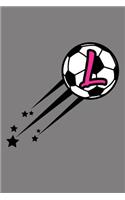 L Monogram Initial Soccer Journal: Soccer Star College Rule Blank Lined Notebook Journal