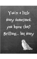 You're a Litte Scary Sometimes. You Know That? Brilliant.. But Scary.