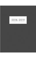 2018-2019 Weekly and Monthly Academic Planner: Plain Grey Simple Daily Student Planner Calendar Schedule Organizer Journal Notebook, August 2018 - July 2019 Academic Year, Large (8.5 x 11 in)