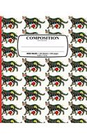 Composition Notebook: Day of Dead Cat Notebook for School Office Home Student Teacher Use Wide Ruled - 100 Sheets - 200 Pages - 9 1/4 X 7 1/2 In. / 24.77 X 19.0cm