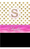 Sophie: Personalized Lined Journal Diary Notebook 150 Pages, 6" X 9" (15.24 X 22.86 CM), Durable Soft Cover