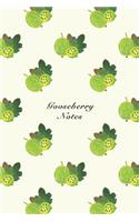 Gooseberry Notes: 6"x9" Unruled Blank Notebook Watercolor Texture Design Tropical Organic Fruit Pattern Cover. Matte Softcover Note Book Journal