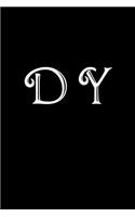 D Y: Double Monogram Journal, 100 Pages, 6x9 Inches, Black Glossy Cover