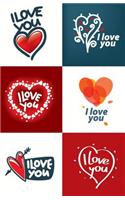 Journal: I Love You: Lined Journal, 120 Pages, 5.5 x 8.5, Hearts, I Love You, Soft Cover, Matte Finish(1 Love Journals)