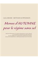 Menus d'automne pour le régime sans sel
