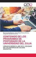 Contenido de Los Programas de Postgrado de la Universidad del Zulia