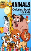 ANIMALS Coloring book for kids ages 4-8