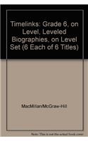 Timelinks: Grade 6, on Level, Leveled Biographies, on Level Set (6 Each of 6 Titles)