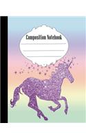 Composition Notebook: Pretty Unicorn Composition Notebook Wide Ruled 7.5 x 9.25 in, 100 pages book for kids, teens, school, students and teachers