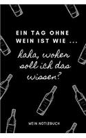 Ein Tag Ohne Wein Ist Wie ... Haha, Woher Soll Ich Das Wissen? Wein Notizbuch