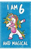 Unicorn Birthday: I am 6 & Magical Unicorn birthday six Years Old Gratitude Journal For Kids Write & Draw Children Diary Notebook Gratitude Journal For Kids Write & D
