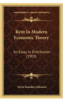 Rent In Modern Economic Theory