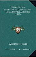 Beitrage Zur Entstehungsgeschichte Der Neueren Asthetik (1899)
