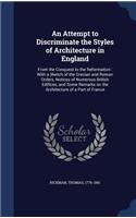 An Attempt to Discriminate the Styles of Architecture in England