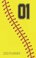 01 2020 Planner: Softball Jersey Number 01 One Weekly Planner Includes Daily Planner & Monthly Overview - Personal Organizer With 2020 Calendar - Perfect For Girls, 