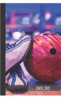 bowling shoes: small lined Bowling Notebook / Travel Journal to write in (6'' x 9'') 120 pages