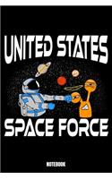 United States Space Force Notebook: Astronaut Notizbuch: Notizbuch A5 karierte 110 Seiten, Notizheft / Tagebuch / Reise Journal, perfektes Geschenk für Sie, Ihre Familie und Freunde ge