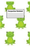 Composition Notebook: Happy Green Frog College Notebook For Kids Teens Adults Couples Men Women Parents To Write Down Daily Notes