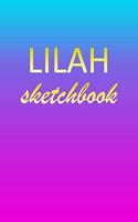 Lilah: Sketchbook - Blank Imaginative Sketch Book Paper - Pink Blue Gold Custom Letter L Personalized Cover - Teach & Practice Drawing for Experienced & As