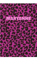 Maryanne: Personalized Pink Leopard Print Notebook (Animal Skin Pattern). College Ruled (Lined) Journal for Notes, Diary, Journaling. Wild Cat Theme Design wi