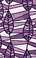 Daily Planner: Daily and Hourly Planner for Organizing School Family Personal and Professional Schedules Purple Leaf Pattern