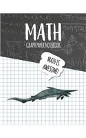 Math Graph Paper Notebook: Blank Graph Note Book Pages - Goblin Shark Black Chalkboard(136 4x4 Graph Composition Notebook for Kids)