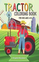 Tractor Coloring Book for Kids Ages 4-8